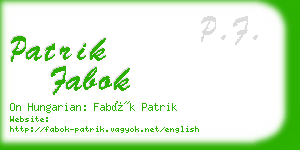 patrik fabok business card